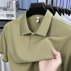 Men's 100% Cotton Polo Shirt - Summer Fashion Casual Short Sleeve, Breathable Lapel Tee in 10 Vibrant Colors, Perfect - 3XL -fits 80 - 95kg (Deep Sage Green)