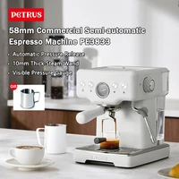 Petrus Espresso Coffee Machine Stainless Steel Coffee Maker With 58MM Portafilter Commercial Steam Wand Milk Frother 1