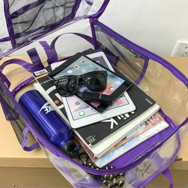 Transparent Shoulder Bag Unisex Fashion Simple Large Capacity Portable Backpacks Multifunctional Waterproof Male Female Knapsack