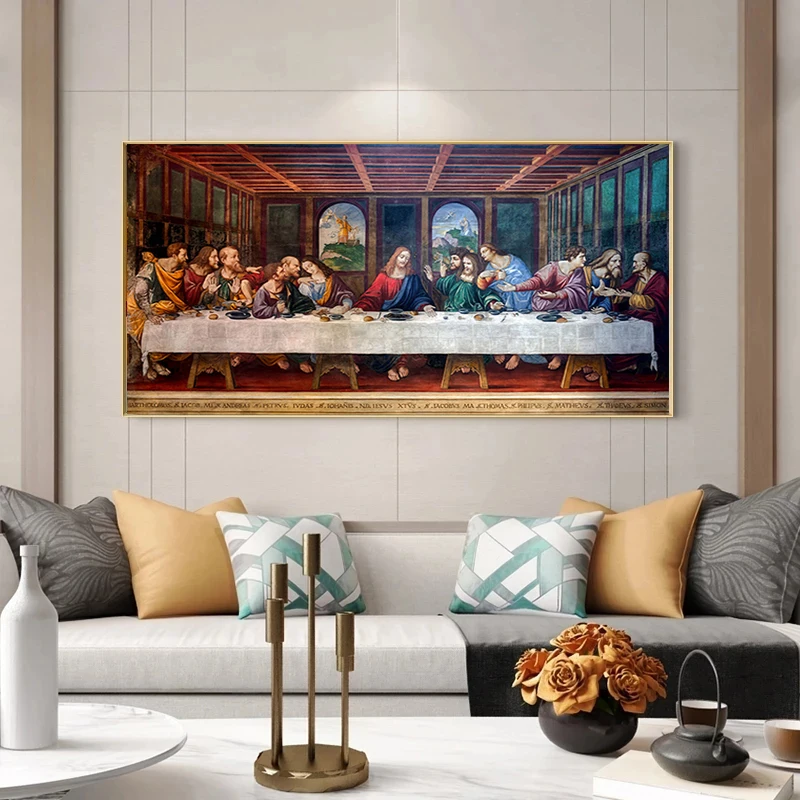 Colored Last Supper Jesus Canvas Painting Canvas Print Wall Art Picture For Living Room Home Cuadros Decor Wall Decoration