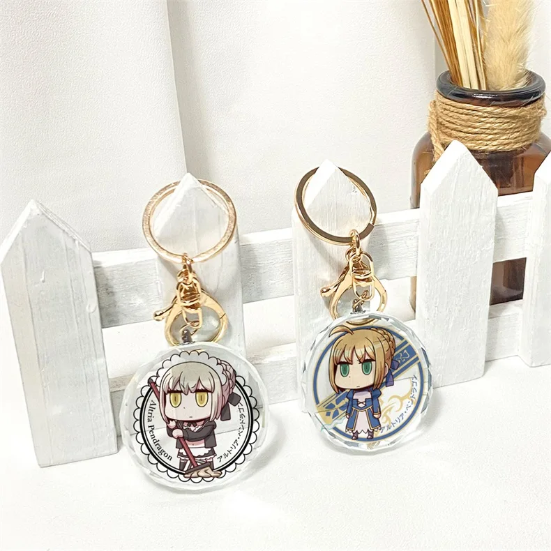 

Fate Grand Order Fujimaru Ritsuka Transparent Crystal Keychain Cosplay Acrylic Figure Keyring 2186 Kids Collection Toy