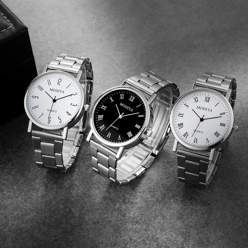 

Men Casual Stainless Steel Mesh Belt Watch Simple Dial Quartz Watch Round Dials Business Wristwatch Orologi Di Lusso Leggeri