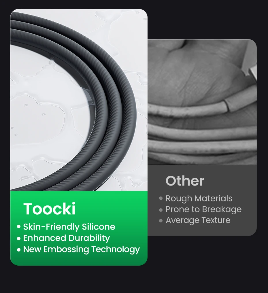 Toocki 6A USB-Kabel Typ C 120W Superschnelles Ladekabel Weiches Silikon-Datenkabel für OPPO Find X8 X9 Reno14 14 Pro iPhone 17 16 – Detail 9