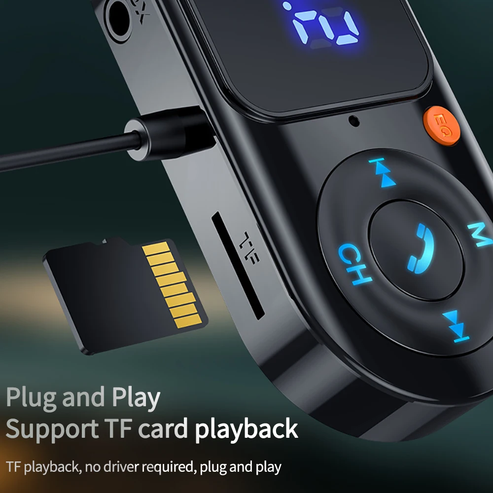 Wireless Bluetooth 5.0 FM Transmitter Car Mp3 Player Handsfree Car Kit LCD Aux Audio USB Charge PD18W Accessories FM Modulat fm transmitter,car mp3 player