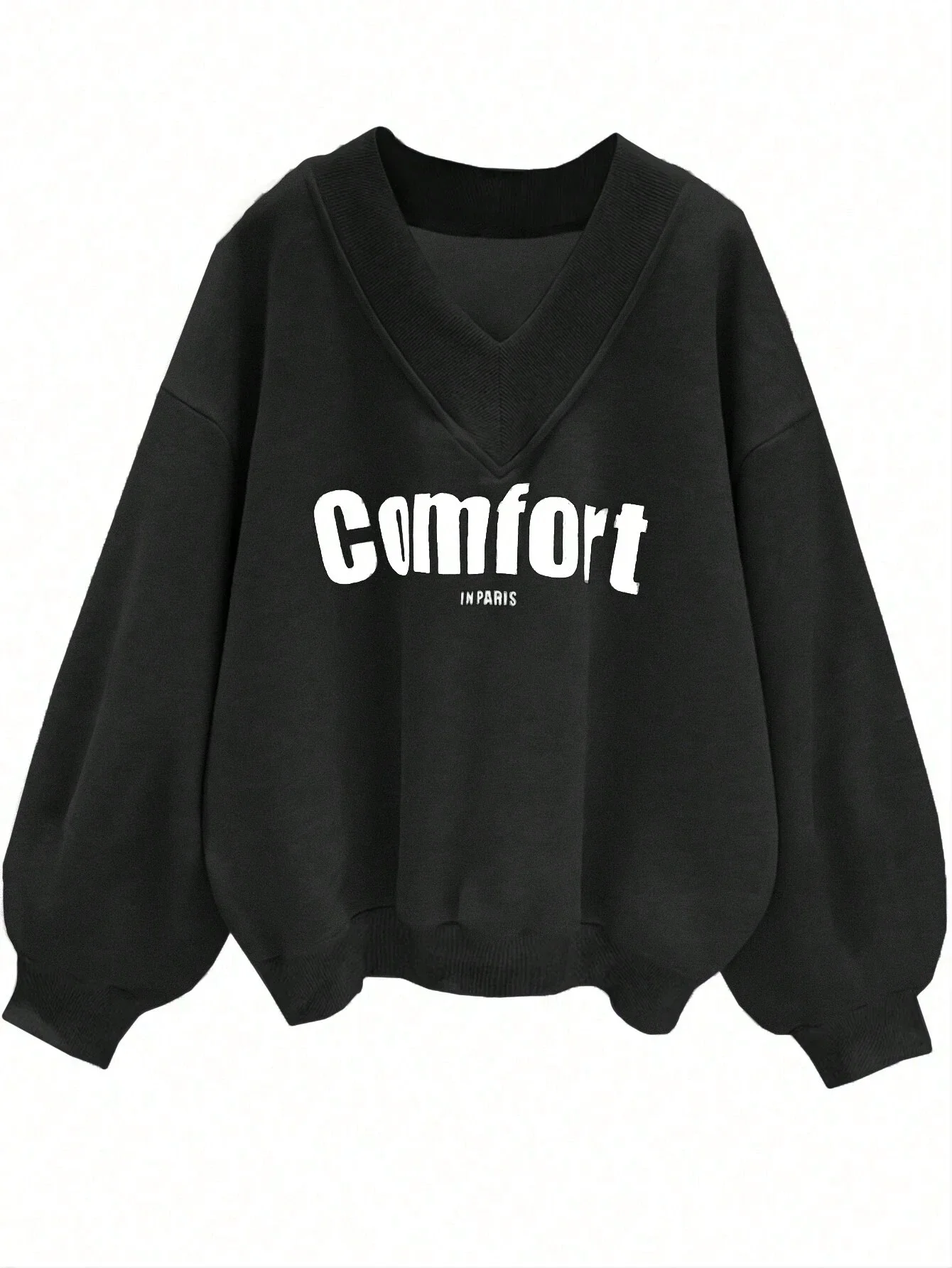 EZwear Letter Graphic Drop Shoulder Sweatshirt