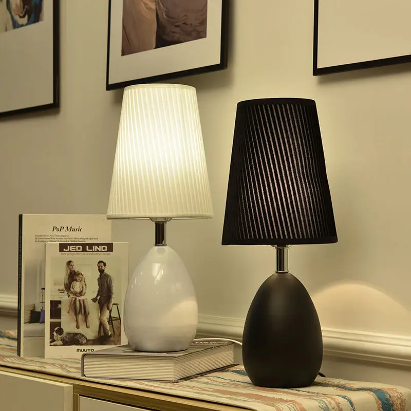 

Black and White Living Room Coffee Table Bedroom Night Lamp Design Bedside Lamps Korean Decor Nordic Furniture Indoor Lighting