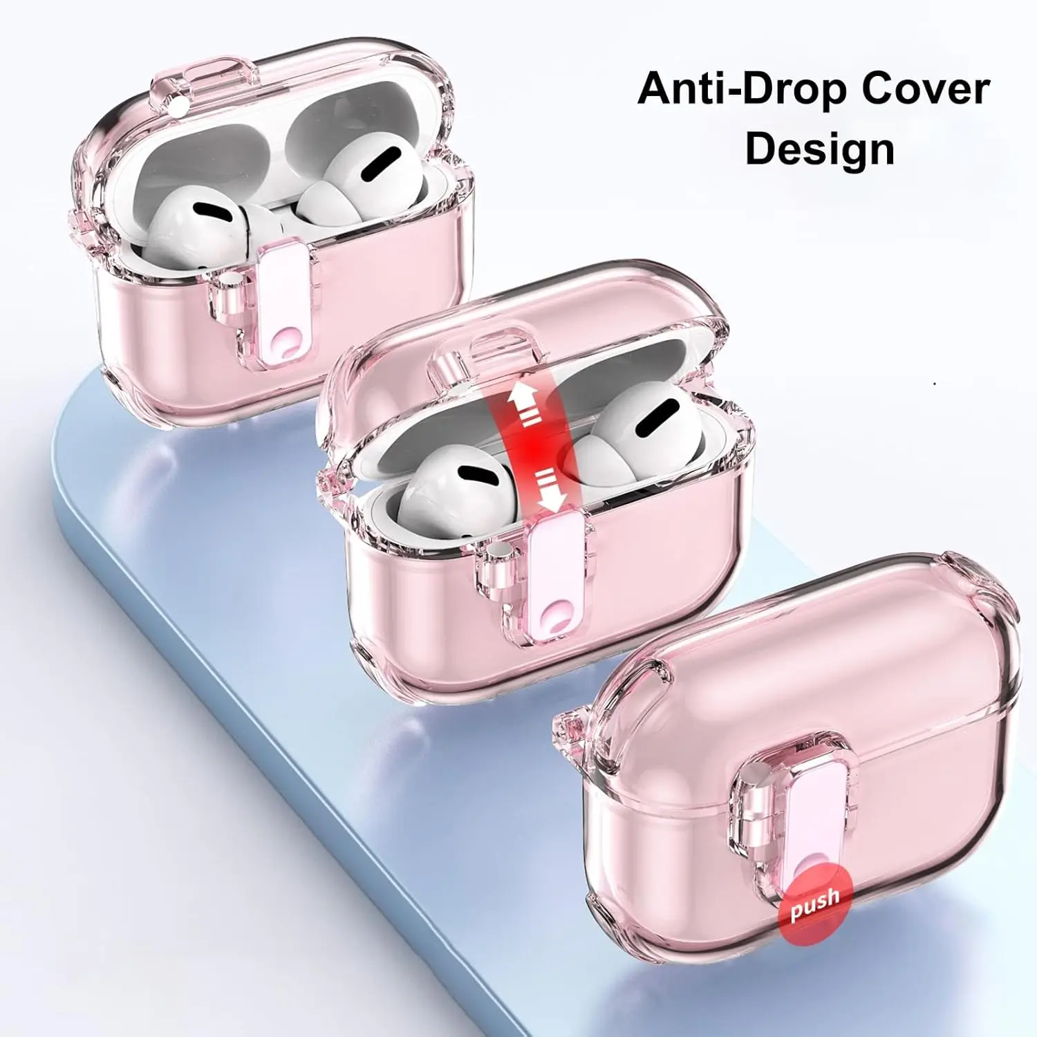 Transparent TPU Earphone Case with Secure Lock and Lanyard