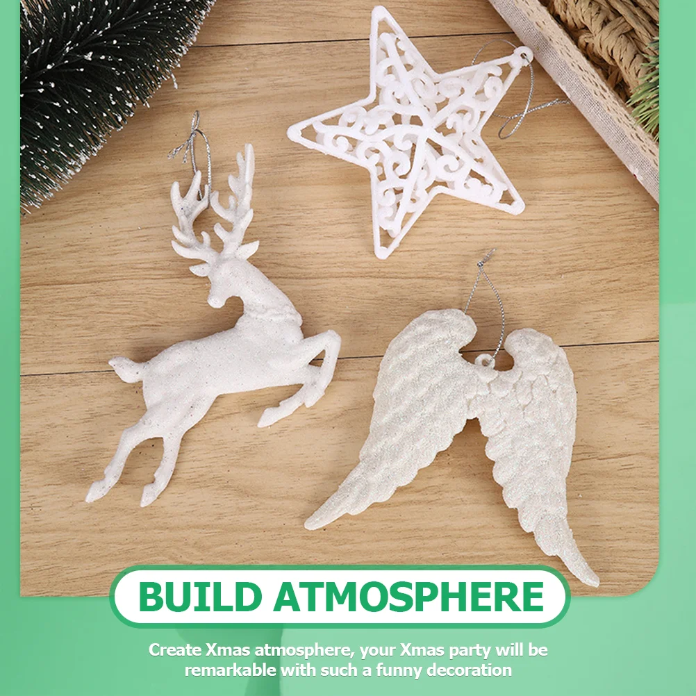 6 Pcs Christmas Ornaments Angel Wing Tree for Foam Baby Shower Thank You Gifts Decor Child Decorations Clearance 4