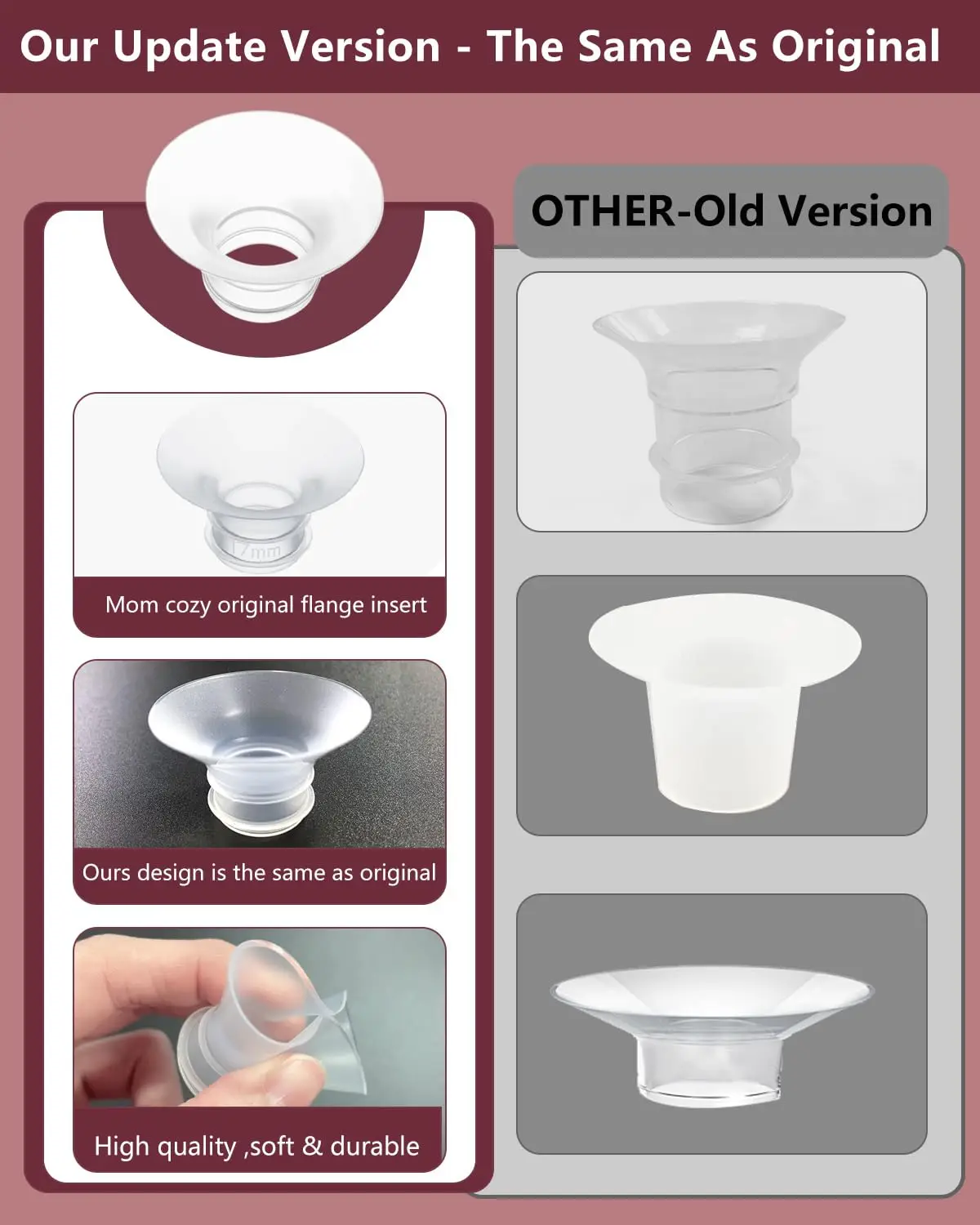 Flange Insert Compatible with Momcozy Spectra Medela eufy Elvie Lansinoh Paruu Breast Pump and Most 24mm Shields