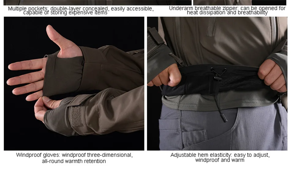 Description Picture 5 of itemOutdoor GEN 2.0 Soft Shell Jacket Men Hiking and Mountaineering Jackets Autumn and Winter Waterproof Windproof Windbreaker Coat