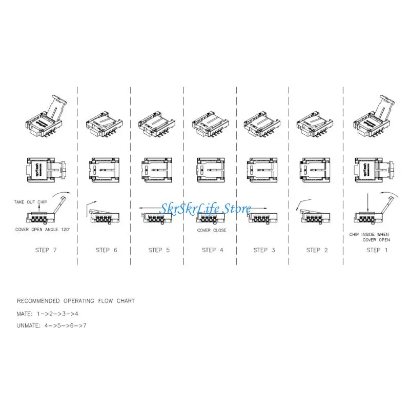 E65E 집적 회로 개발을 위한 인체공학적 6x5 및 확장 8x6 칩 버너 어댑터