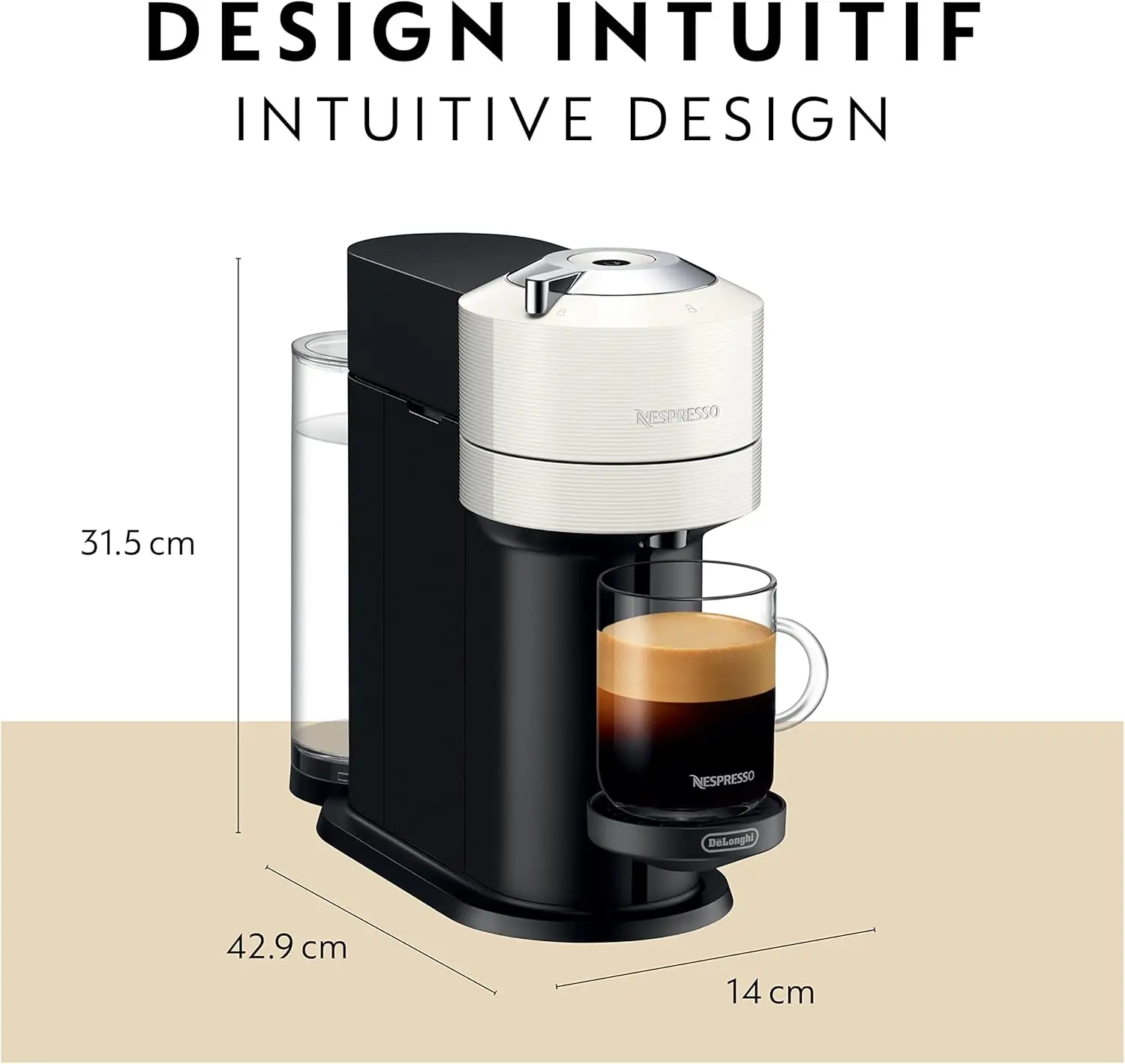 Vertuo Next Coffee and Espresso Machine by De'Longhi, White (ENV120WCA) 3