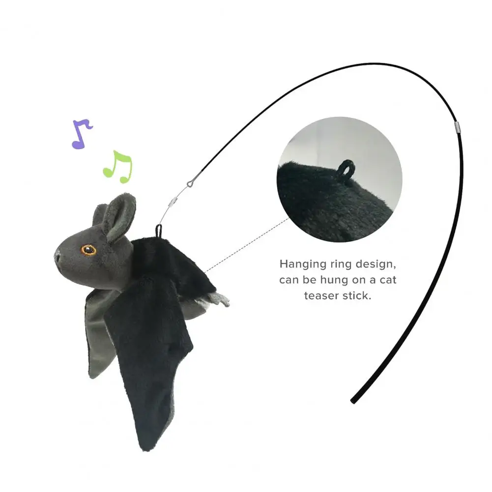 

Engaging Cat Toy with Bat-shaped Design Interactive Rechargeable Cat Toys Flapping Bat Plush Toy with Sound Effect for Pet