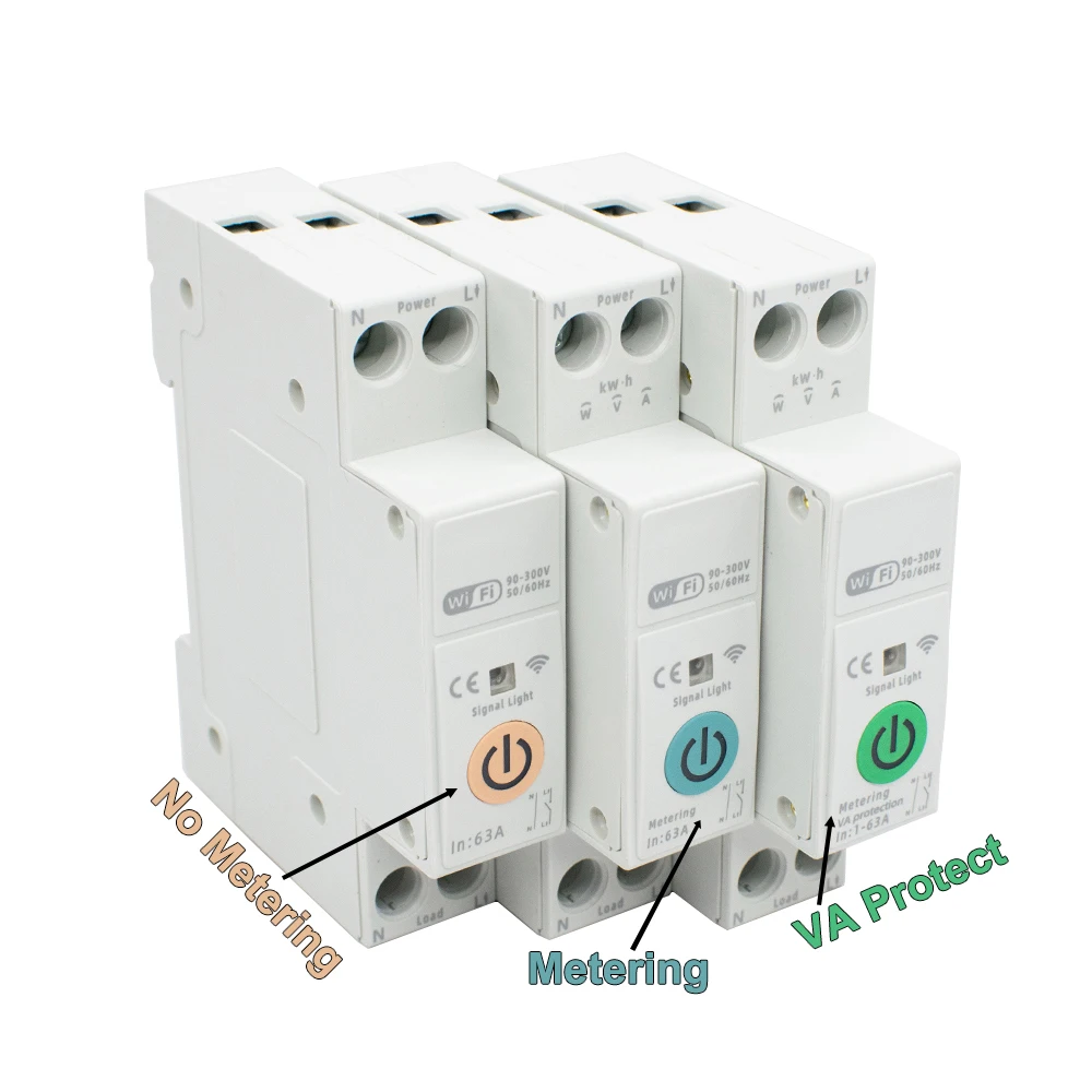 สวิตช์เบรกเกอร์วงจรไฟฟ้าอัจฉริยะ Tuya Smart WIFI 1-63A 1P+N พร้อมมิเตอร์วัดพลังงานแบบปรับได้ ควบคุมด้วยเสียง ตั้งเวลาได้ รีเลย์ป้องกันแรงดันไฟฟ้าและกระแสไฟฟ้า 1