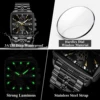 POEDAGAR Business Men Clock Waterproof Luminous Calendar Chronograph Square Man Watch Stainless Steel Quartz Men's Watches Reloj 4