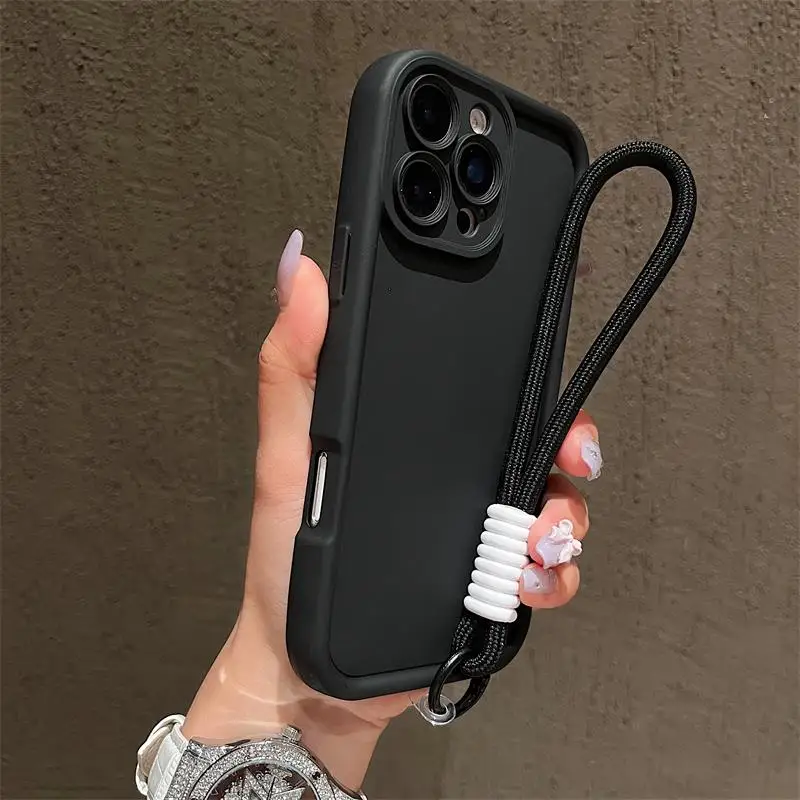 Luxury Colorful Lanyard Soft Phone Case - Shockproof Soft Cover