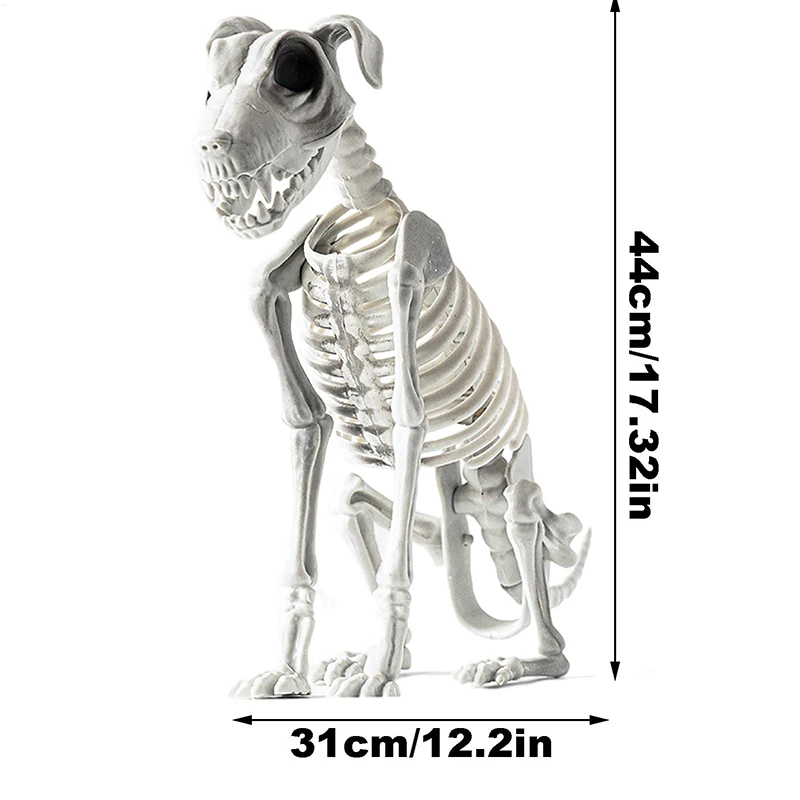 Halloween Neue Hundeskelett-Dekoration, gruseliges Skelett, Tier, Welpen, Knochen, Skelett-Dekoration für Halloween, drinnen und draußen, 2025