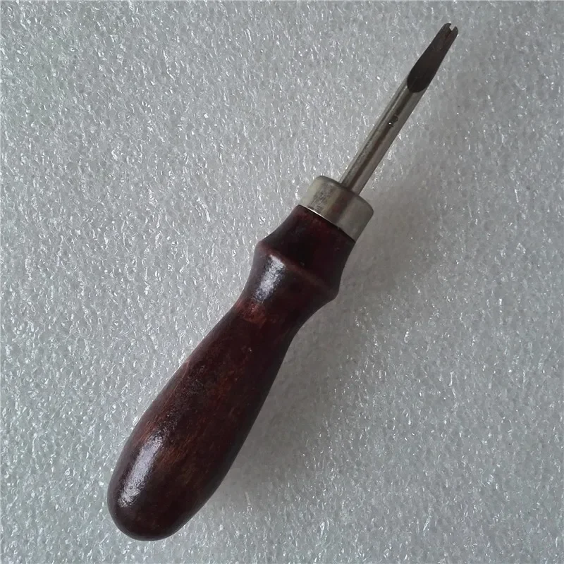 Sharp Leather Craft Edge Beveler Skiving Beveling Knife Cutting Hand Craft Tool with Wood Handle 0.8/1.0/1.2mm Practical DIY