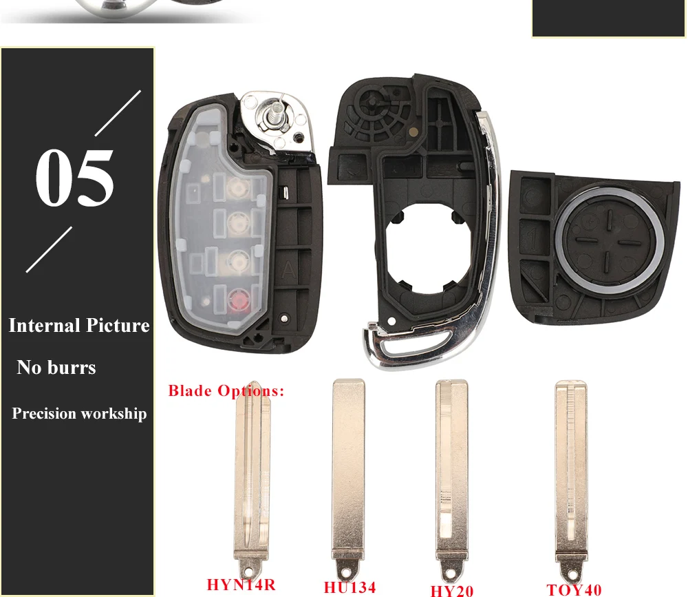 Keyforkess Shell chiave a distanza per auto a vibrazione orizzontale per Hyundai Solaris Creta Ix25 Kona Tucson Sonata I40 Elantra Ix35 I20 Ix45 2019 - Sfff21ee7e35f49989965d14d051b21c06