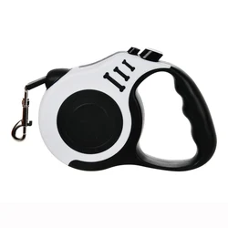Retractable Pet Leash for Hiking and Walking - 3 to 5 Meter Adjustable Length (White)
