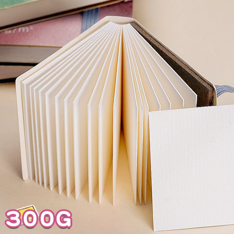Quaderno da disegno in cotone quadrato da 300 g/m² per artisti, quaderni per acquerello, mini album da disegno da 20 fogli, articoli scolastici per studenti - immagine 4