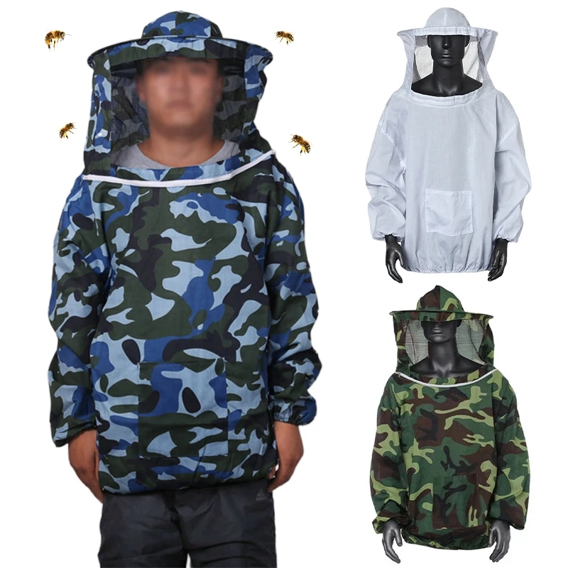 Beekeeping Clothing Full Body Beekeeping Suit Anti-sting Breathable Protective Jacket for Beekeeper Hooded Beekeeping Tools