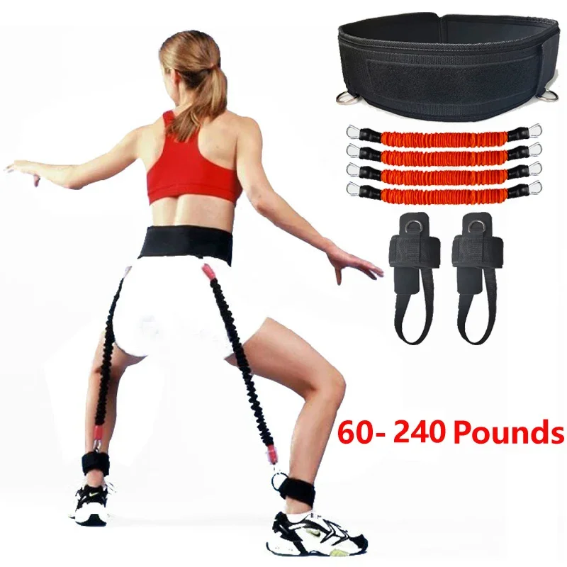 60-240 Pounds Latex Rubber Resistance Band Squat Thigh Strength Basketball Training High Jump Trainer Volleyball Taekwondo Kick