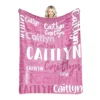 30 Colors Personalized Name Flannel Blanket For Girls Boys Letter Monochrome Customized Baby Adult Name Blanket Birthday Gift 1