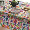Mexico Day of The Dead Tablecloth Mexico Fiesta Party Decor Dia De Muertos Table Cloth Washable Table Decor Halloween Decoration 4