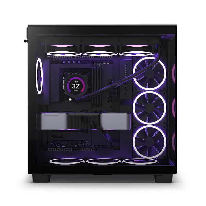 NZXT H9 Flow Dual-Chamber ATX Mid-Tower PC Gaming Case – High-Airflow  Perforated Top Panel – Tempered Glass Front & Side Panels – 360mm Radiator