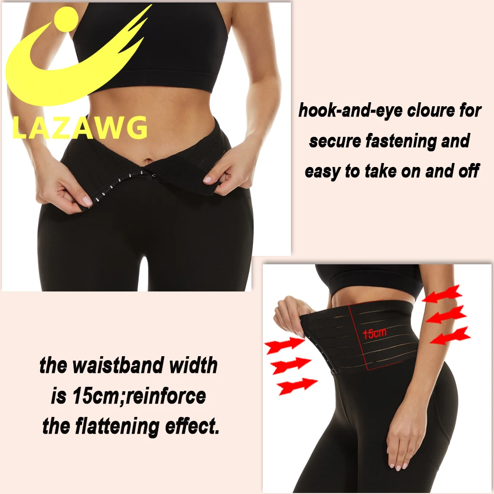 Lazawg Women High Waisted Butt Lifter Legging Slimming Waist Trainer Sports  Body Pants Tummy Control Shapewear - Shapers - AliExpress