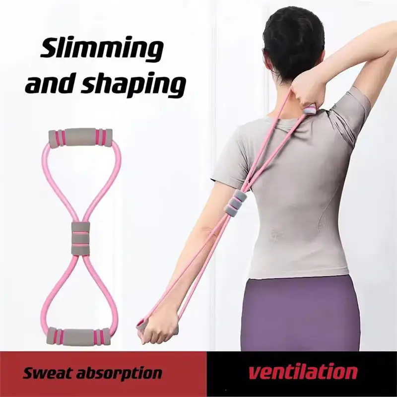 8 Shaped Resistance Bands Sports Workout Elastic Band At Home Yoga Fitness Pull Rope Yoga Training Exercise Gym Equipment fitness resistance band,fitness accessories