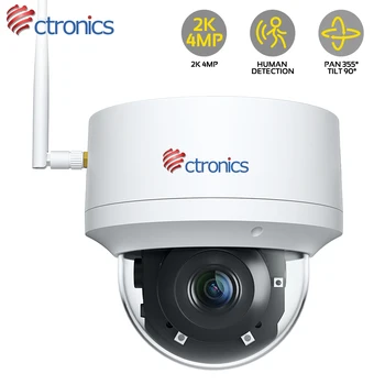 Ctronics PTZ IP 카메라 홈 천장 360 돔 Wifi 스피커 인간 감지 스마트 추적 CCTV 실내 옥외 야간 투시경 2K 4MP