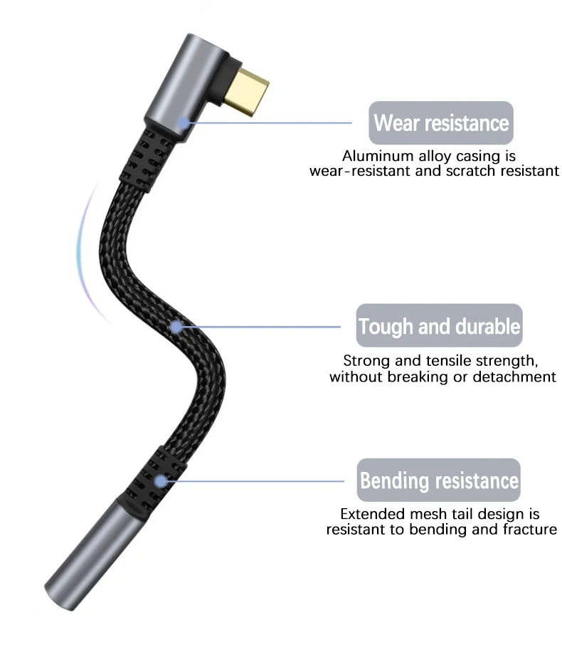 Elbow USB Type C To 3.5mm Jack Earphone Adapter 3.5 Audio Cable Converter For Samsung Galaxy S24 S23 Ultra Xiaomi 14 Poco X6 Pro