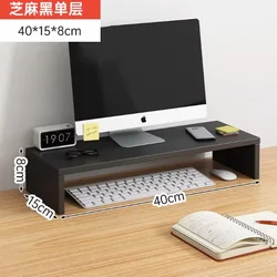 Elevated Desktop Stand and Organizer with Storage Compartments (Black G4655A)