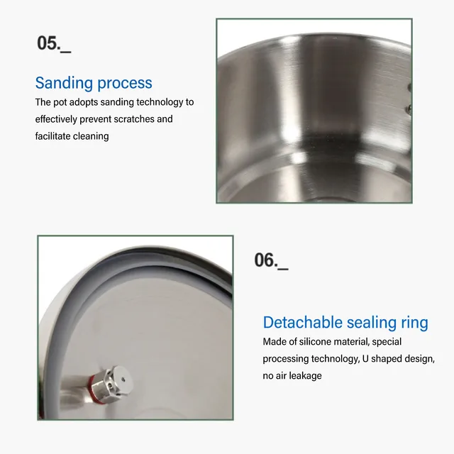 Mini Pressure Cooker Fast Cooking Intelligent  Frosted Knob 2L Stainless Steel Pressure Cooker for Induction 5