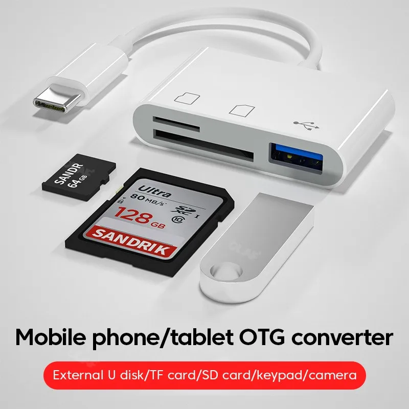 Type C Memory Card Reader USB C Adapter For Macbook Huawei Samsung Xiaomi OTG