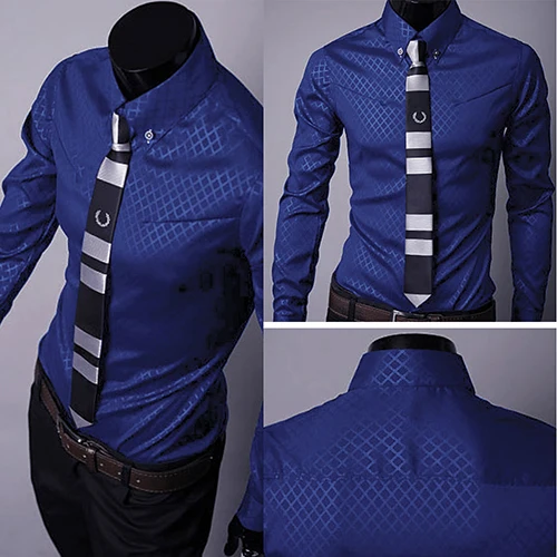 luxury men's shirt Business Style Slim Soft Comfort Slim-Fit Styles Long Sleeve Casual Dress Shirt Gift For Men
