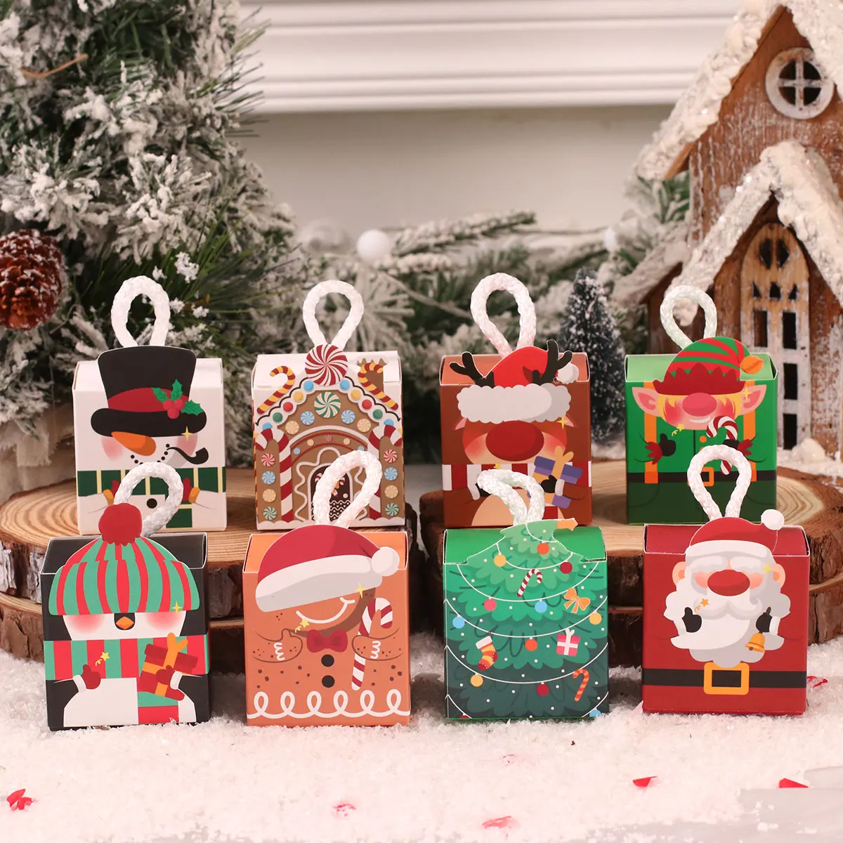 

Christmas Candy Box Gift Bag Santa Claus Gingerbread House Cookie Packages Christmas Decoration 2023 Navidad Natal New Year 2024