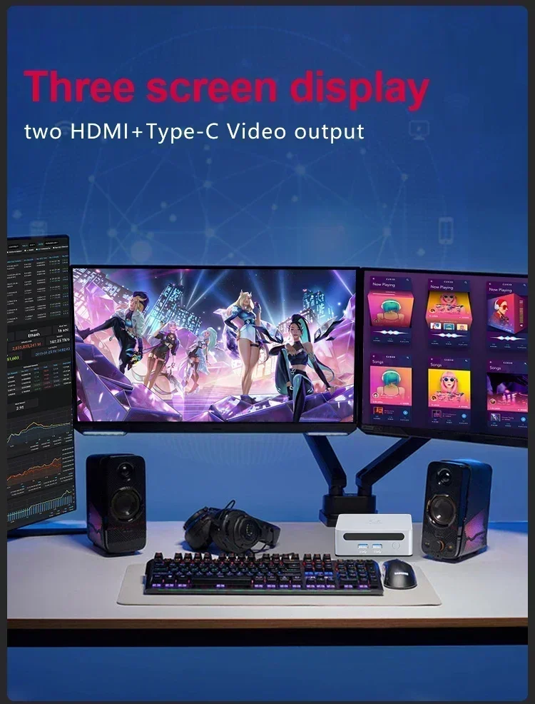 SZBOX S48 Ryzen 7 4800H Mini PC Windows 11 DDR4 3200Mhz NVme SSD WiFi6 BT5.2 Desktop Gamer Computer 3