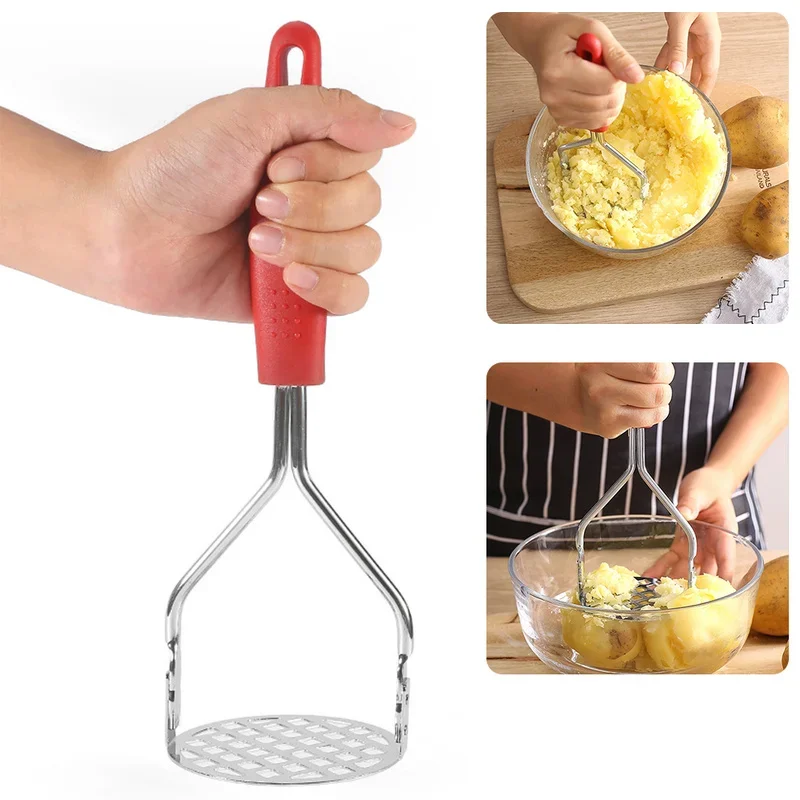 

Stainless Steel Pressed Potato Masher Ricer Puree Juice Maker Potato Pusher Smooth Mashed Potatoes Crusher Fruit Tools Kitchen