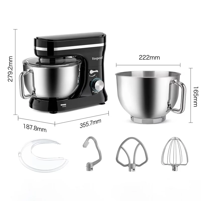 Powerful Stand Mixer Electric Blender Desktop Egg Whisk 1000w 8+P Speed Food Processor Multifunctional Kitchen Mixer with Bowl 5