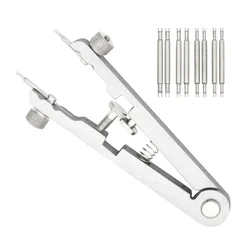 Deluxe Spring Bar Plier Tool Kit for Watch Strap Removal and Repair (Silver)
