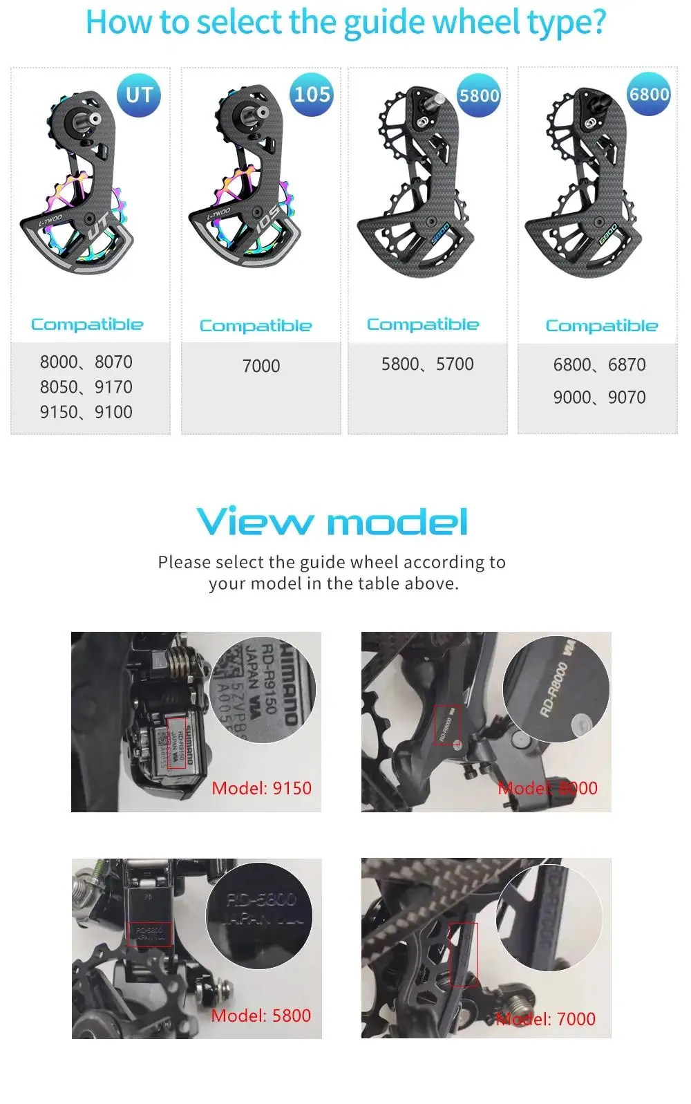 LTWOO UT Fahrrad Keramik Lager Carbon Faser Jocky Pulley Rad Set Schaltwerke Guide Für 105 5800 6800 Ultegra DURA ACE – Detail 12