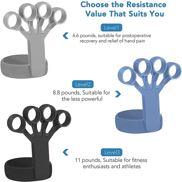 Silicone Hand Grip Device Finger Exercise Hand Strengthener Stretcher Hand Trainer Rehabilitation Training Equipment Muscle Tool 3