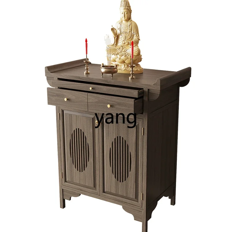 

L'm'm New Chinese Solid Wood Altar Incense Burner Table Household Altar Shrine Guanyin God of Wealth Buddha Shrine