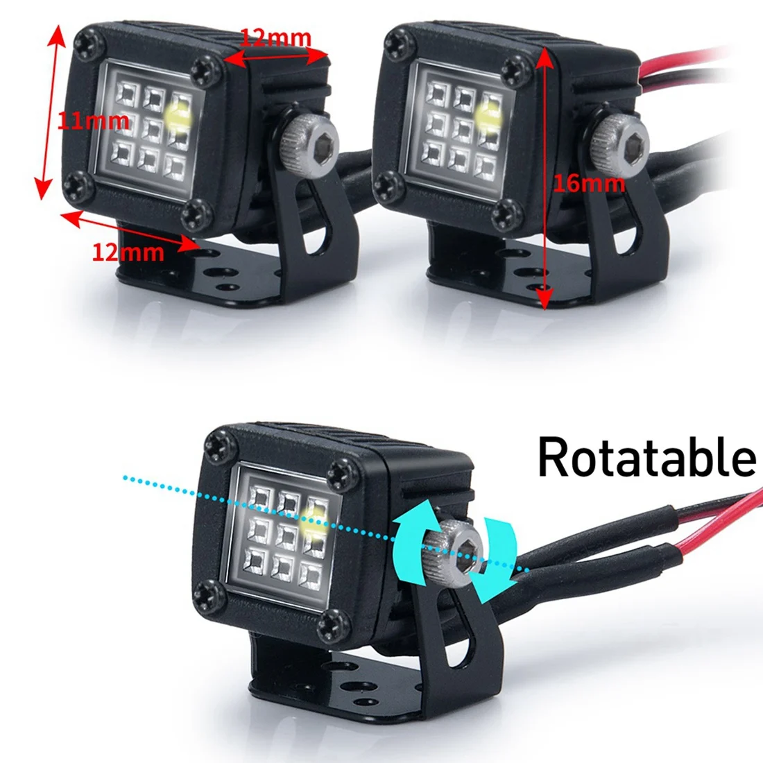 개조 헤드라이트 스포트라이트, 자동차 상단 조명, 범퍼 조명, AXIAL SCX10 JEEP TRAXXAS TRX4 TRX6 1/10 RC 크롤러 자동차, A