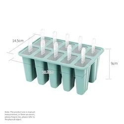 Silicone Reusable 10-Cavity Popsicle and Ice Cream Mold Tray (Morandi Blue)