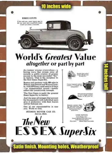 

Металлический знак-1928 Essex _- 10x14 дюймов