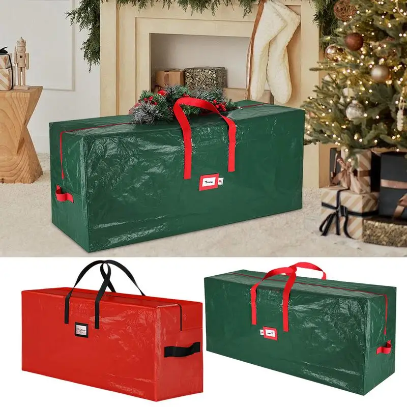 Artificial Christmas Tree Bag Zipper Storage Container For Christmas Tree Christmas Decoration Organizer With Handles For